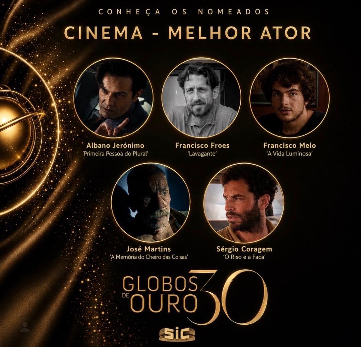 JOSÉ MARTINS nomeado para o Globo de Melhor Ator de Cinema